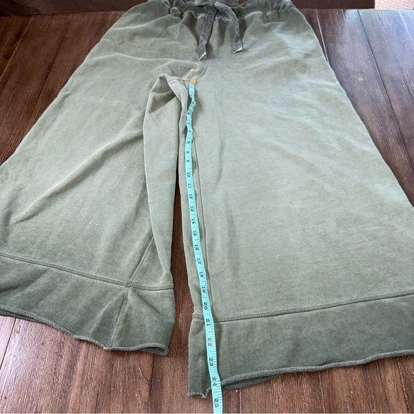 Anthropologie Saturday Sunday Green Ombre Cropped Wide Leg Sweat pant S - Picture 9 of 13